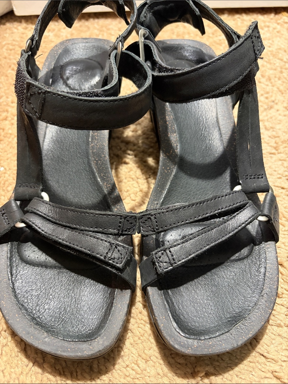 Teva Black Strappy Hook-and-Loop Sandals